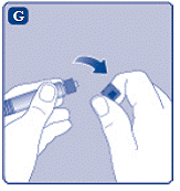 Lightly squeeze the protective cap with your thumb and index finger - Illustration Lightly squeeze the protective cap with your thumb and index finger - Illustration