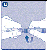 Attach the plunger rod and the syringe - Illustration Attach the plunger rod and the syringe - Illustration