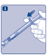 Remove the syringe cap - Illustration Remove the syringe cap - Illustration