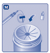 Turn the syringe with the vial upside down - Illustration Turn the syringe with the vial upside down - Illustration