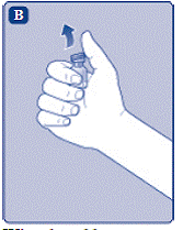 Remove the plastic cap from the REBINYNvial - Illustration Remove the plastic cap from the REBINYNvial - Illustration