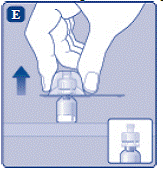 Remove the protective cap from the vial adapter - Illustration Remove the protective cap from the vial adapter - Illustration