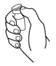 Flip off the protective color cap on the top of the vial - Illustration