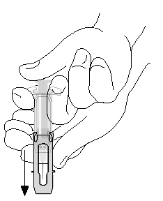 Keep hands behind needle at all times - Illustration