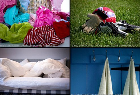 Ringworm spores can live in clothing, sports gear, towels, sheets, and combs for years.