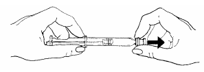 Remove the grey tip cap from syringe barrel - illustration Remove the grey tip cap from syringe barrel - illustration