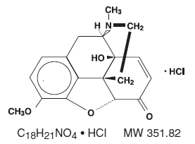 Oxycodone hydrochloride  Structural Formula Illustration