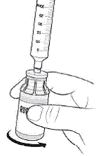 Swirl the vial to mix. Do this slowly to avoid foaming - Illustration