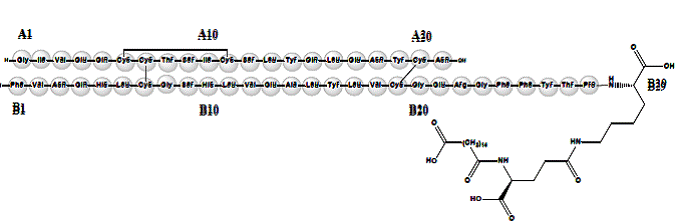 Insulin Degludec - Structural Formula - Illustration