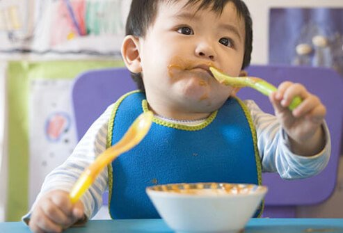 Your baby will let you know when he’s done eating.