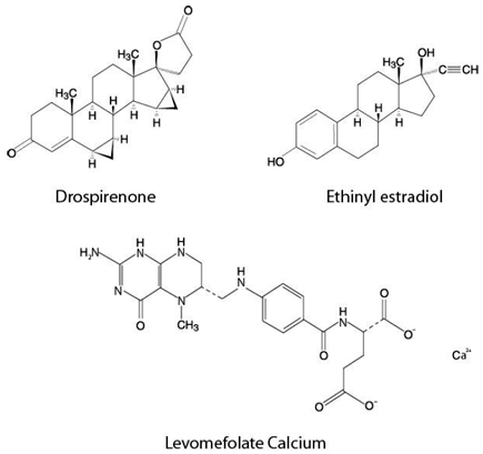 Drospirenone - Structural Formula Illustration