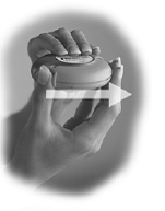 Push the thumb grip away from you - Illustration