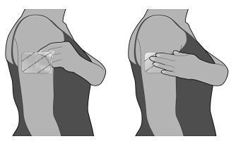 Apply the patch to your skin - Illustration