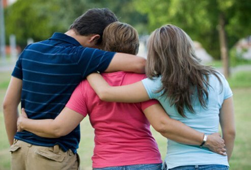 A family supports each other.