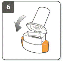 Close the inhaler - Illustration Close the inhaler - Illustration