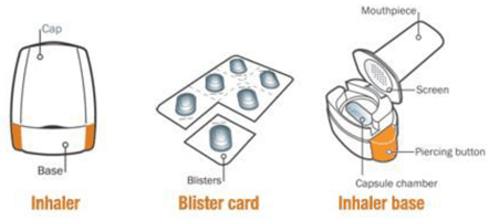 SEEBRI capsules come in blister cards to be used only in the NEOHALER inhaler - Illustration SEEBRI capsules come in blister cards to be used only in the NEOHALER inhaler - Illustration