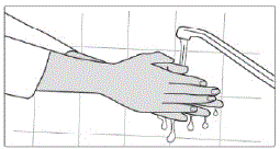 Wash and dry your hands before handling
SIKLOS tablets or bottles containing the tablets  Illustration