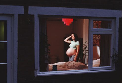 A pregnant woman with insomnia.