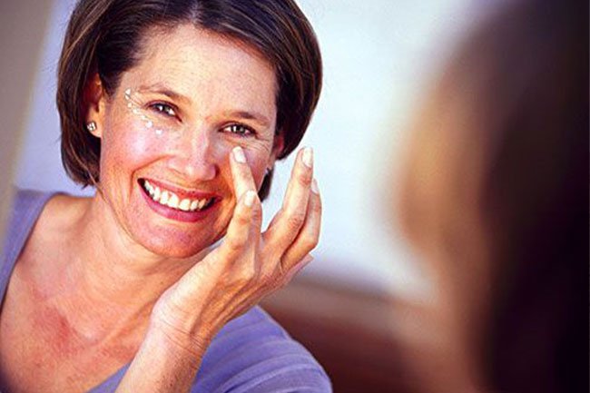 Use moisturizer and anti-aging products to combat the appearance of fine lines and wrinkles. 