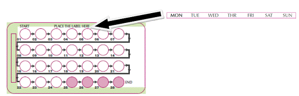 Placing the day label strip example - Illustration