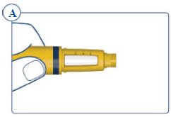 Turn the Pen upside down 1 or 2 times to check that the SOGROYA in your Pen is clear to almost clear and colorless to slightly yellow - Illustration