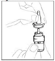 If the clear plastic cover is improperly removed, the tip of the bottle may be pulled off of the glass vial - Illustration If the clear plastic cover is improperly removed, the tip of the bottle may be pulled off of the glass vial - Illustration
