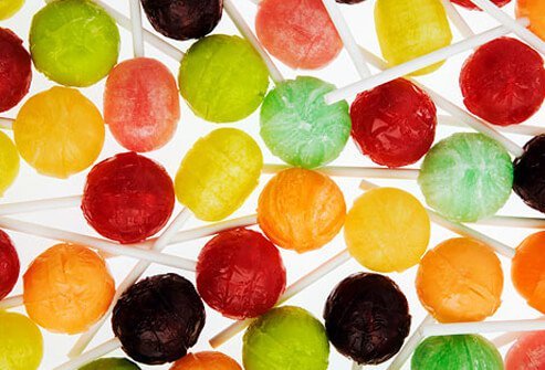 An a assortment of lollipops