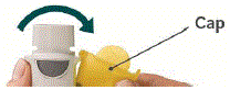Open the cap until it snaps fully open - Illustration Open the cap until it snaps fully open - Illustration
