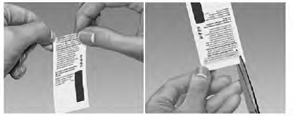 Tear down at slit or cut with scissors along the arrow - Illustration