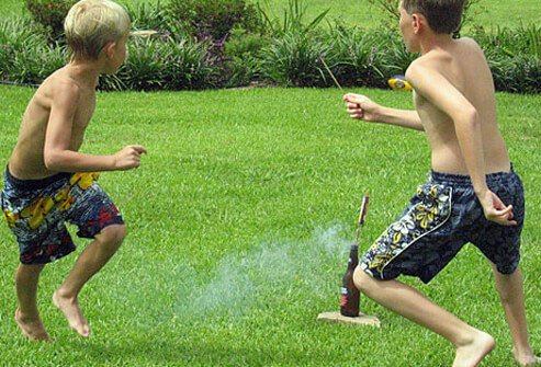 Playing with fireworks may lead to burns, so leave fireworks displays to the professionals.