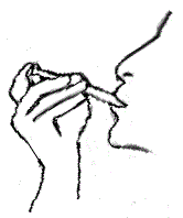 Place the oral syringe tip in the back of your mouth on top of your tongue - Illustration