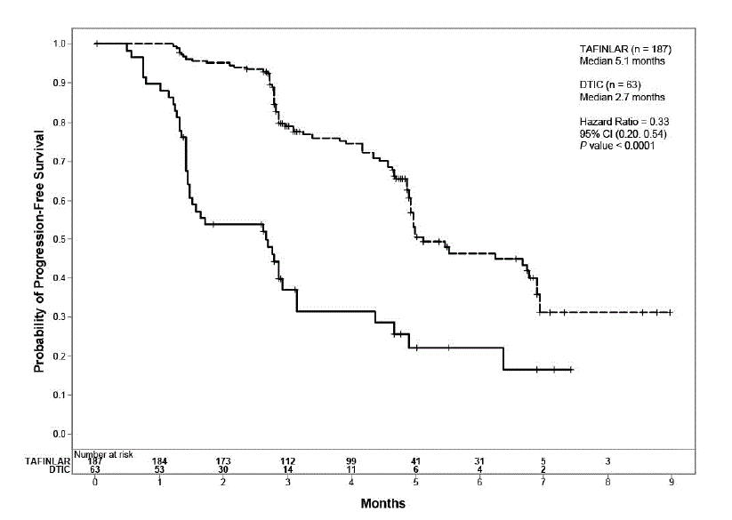  Kaplan-Meier Curves of Investigator-Assessed
Progression-Free Survival in the BREAK-3 Study - Illustration