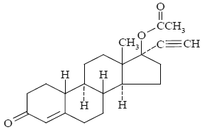 Norethindrone acetate - Structural Formula Illustration