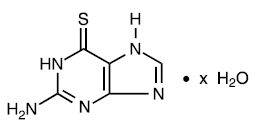TABLOID® brand Thioguanine Structural Formula Illustration