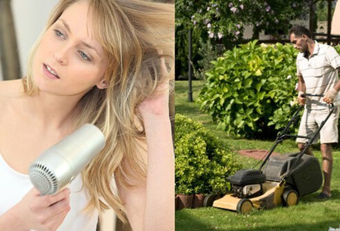 Everyday noises, such as blow-drying your hair or using a lawn mower, can be a cause of tinnitus.