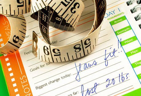Photo of a weight loss log.