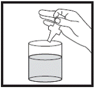 Release the liquid medicine into a glass or cup - Illustration