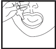 Release the liquid medicine into the mouth - Illustration