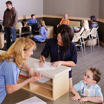 A sore throat may occur on surgery day following a tonsillectomy or adenoidectomy.