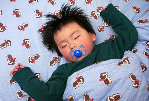 Sometimes having a special object close by can help a young child fall asleep.