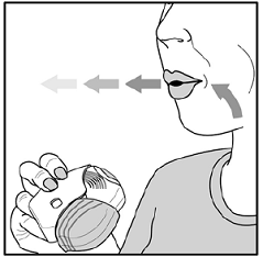 Open the cover of the inhaler - Illustration