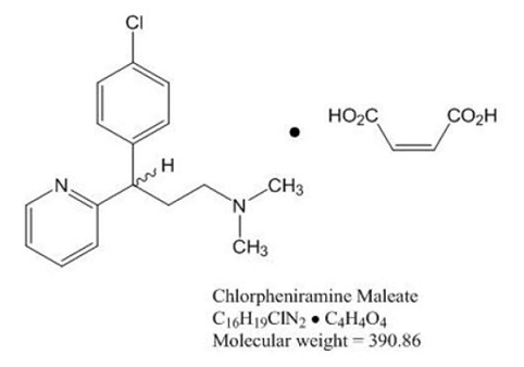 Chlorpheniramine maleate - Structural Formula Illustration