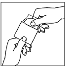 Open the pouch and
carefully remove the patch. The patch is attached to a clear protective liner - Illustration