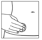 After the patch is on
your body, press the entire patch firmly into place with your hand for 10
seconds, making sure the edges stick well - Illustration