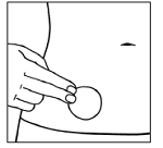 The edges of the patch
should be smoothed over with your finger and make sure there is good contact
around the patch with your skin and make sure there are no wrinkles - Illustration
