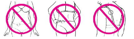 Where not to place the
patch - Illustration