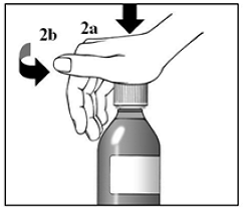 Opening the child-resistant cap - Illustration