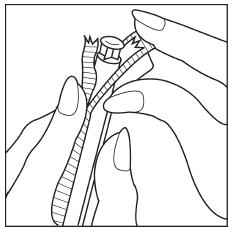 Separate the plastic wrap and remove the applicator - Illustration Separate the plastic wrap and remove the applicator - Illustration