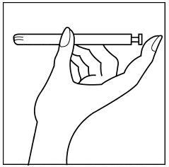 Holding the applicator - Illustration Holding the applicator - Illustration