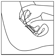 Suggested reclining position for vaginal insertion - Illustration Suggested reclining position for vaginal insertion - Illustration